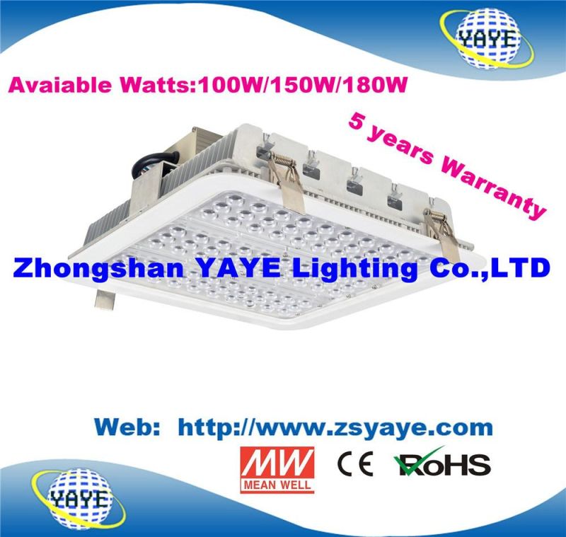 Yaye 18 Hot Sell Ce/RoHS 150W LED Gas Station Light with Meanwell/ 5 Years Warranty/Bridgelux