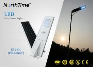 Integrated LED Solar Street Lights with Motion Sensor PIR Automatic Dim