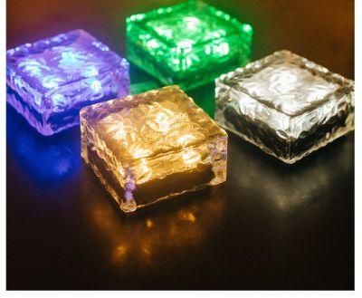 Solar Brick Landscape Path LEDs Light, 10X10cm Poly-Crystalline Silicon Solar Panel Inside, Light Color Is Warm, Water Proof, Outdoor Use, No Wires