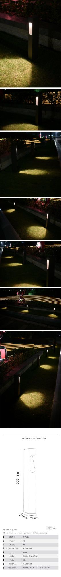 Butler LED Garden Bollard Pole with 2way Lights Rectangle Outdoor Bollard GU10 Light