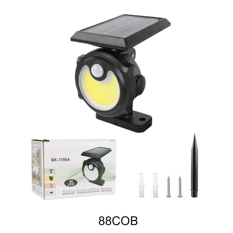 Solor Power LED Spot Light, Wall Sensor Light for Garden, Garden Waterproof IP65 Spike Light