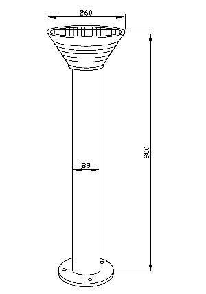 3-5 Years Warranty Aluminum LED Solar Bollard Light for Garden