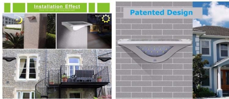 Outdoor Garden Fence Wall Patio Use LED PIR Solar Motion Sensor Light