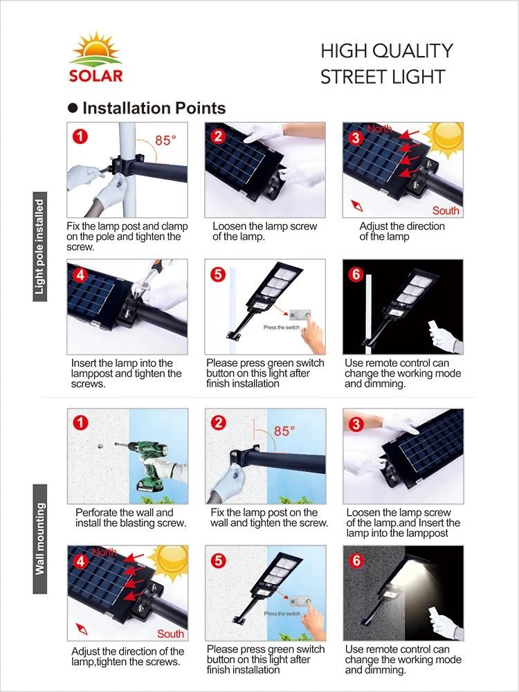 Bspro 800W Alarm Integrated Road Industrial Outdoor Lamp Color Changing Energy Solar Power Street Light