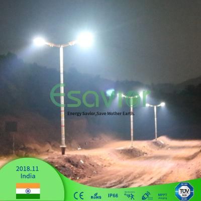50W Solar Light Ce RoHS IP66 Certifications Integrated Solar Street Lighting