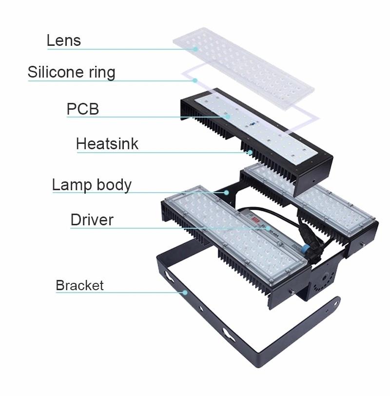 High Lumens 5 Years Warranty Super Competitive Modular Sports Feild Lighting 100W-600W LED Tunnel Light LED Flood Light CS-Mzcl