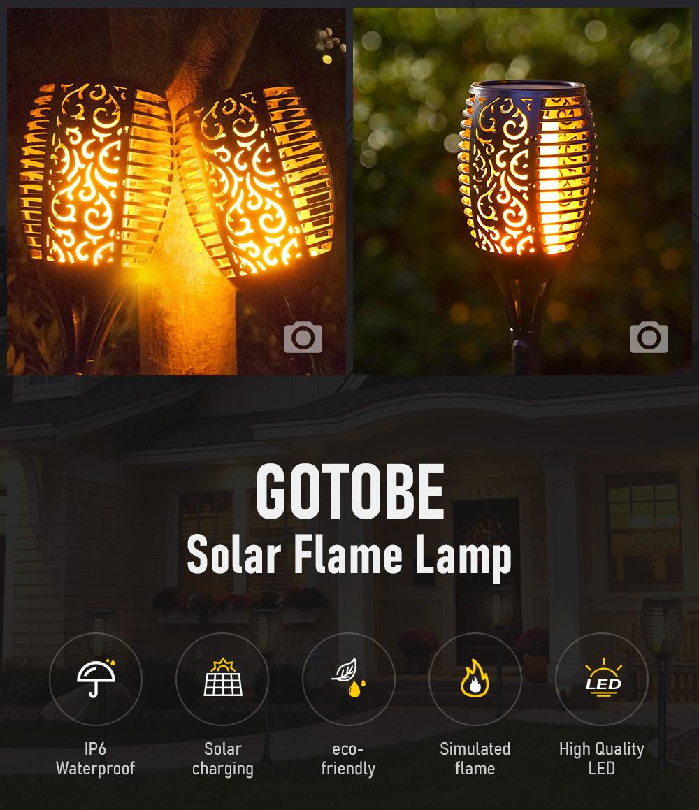 96 LED Flame Solar Waterproof Flame Torch Light Decoration Lighting Garden Outdoor Light