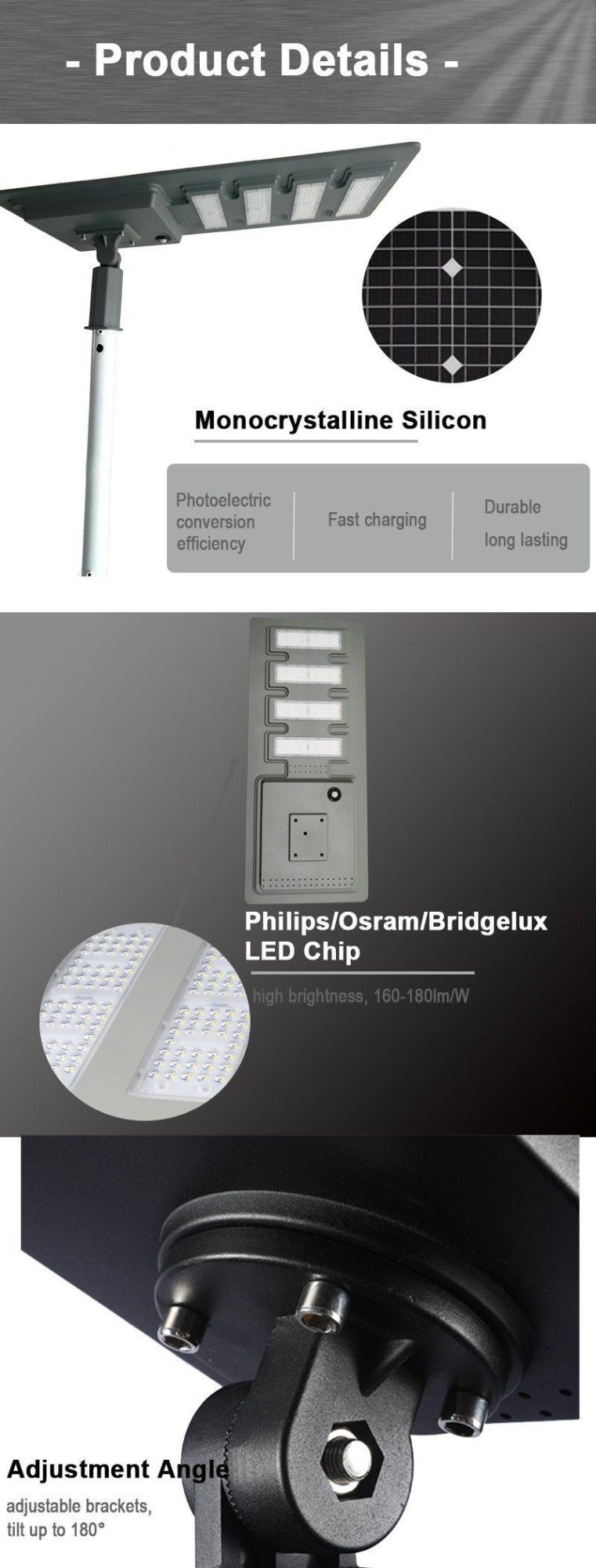 Factory Price Outdoor LED Emergency Lamp 100W Solar Street Light