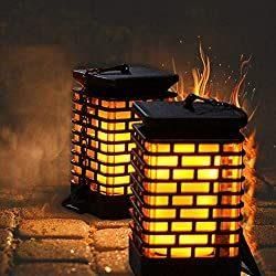 Solar or USB Charging Flame Lanterns Solar Outdoor Light with IP65 Waterproof Function