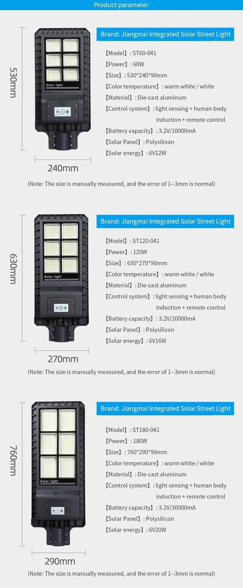 180W LED Solar Street Light Lamp Outdoor Garden Spotlight with Inbuilt Battery