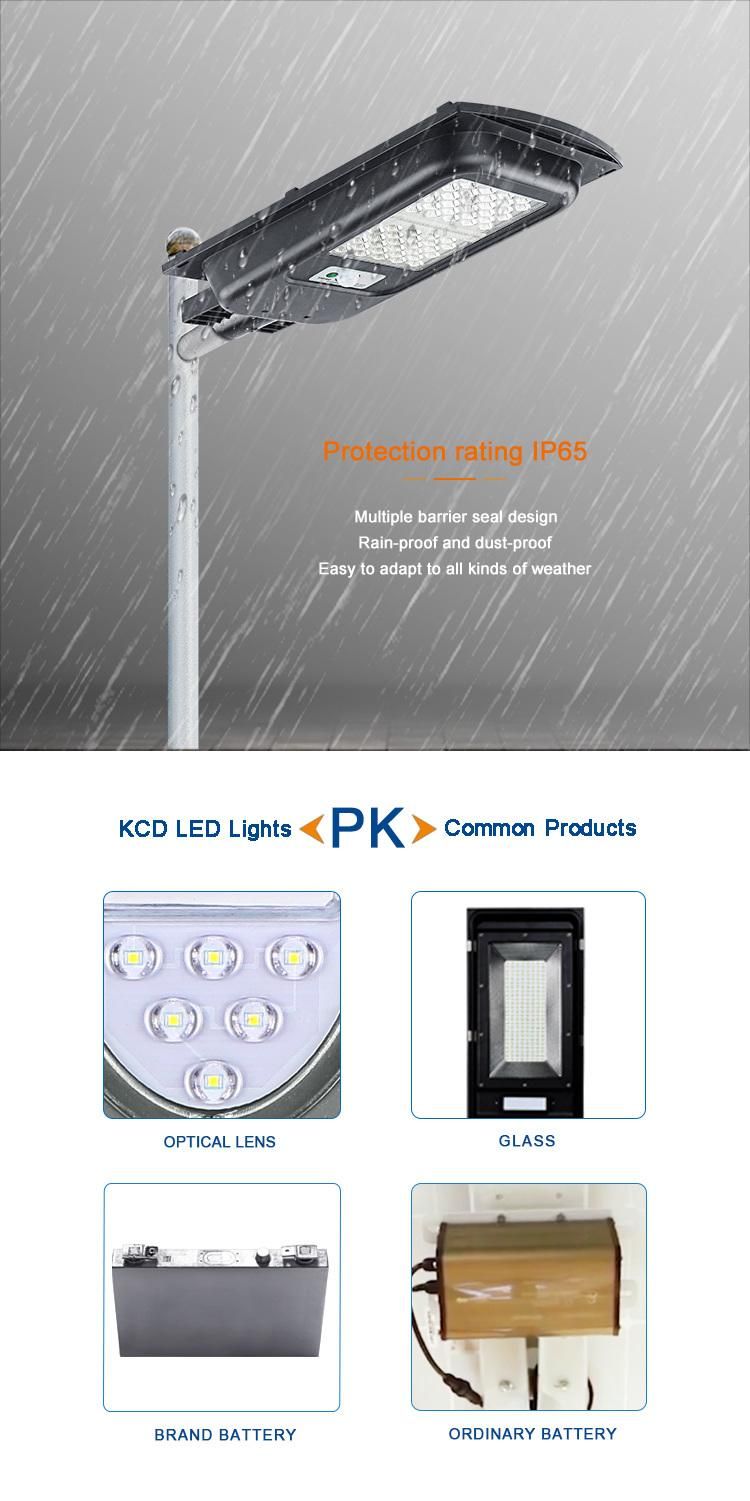 Waterproof CE RoHS IP66 45000 Lumens Outdoor LED 50W 60W High Lumen Solar Street Light All in One