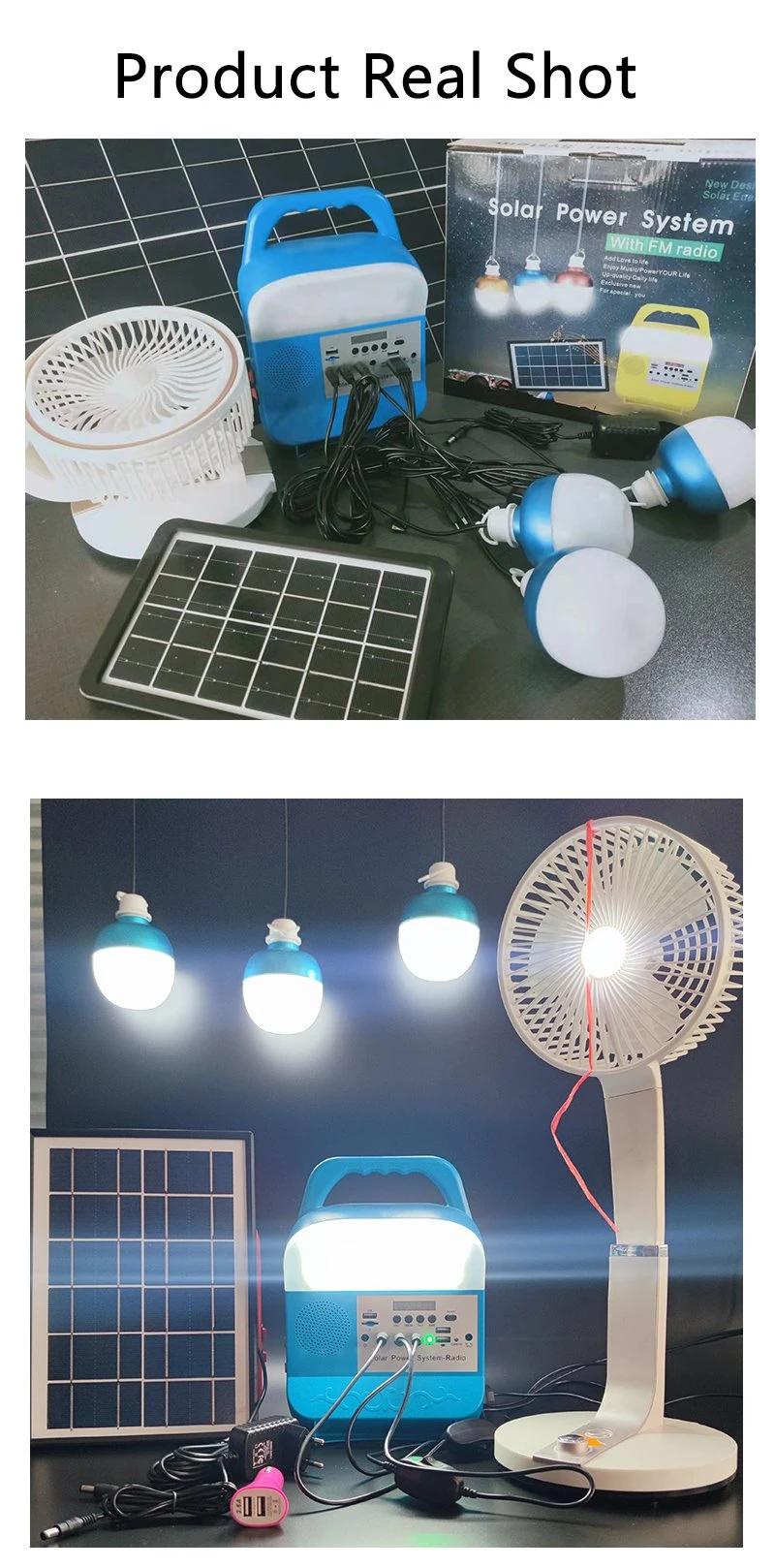 Europe and America Mini Portable DC Solar Charged Lighting and Phone Charging System Energy Panel LED Home Lighting Kit