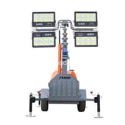 Mining 7m Vertical Hydraulic Mast LED Diesel Portable Light Towers Fzmtc-1000b