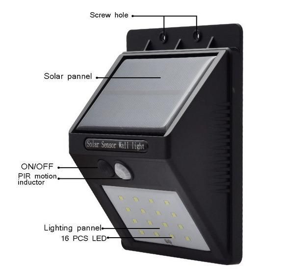 4pack Solar Powered PIR Motion Sensor Wall Light (RS2003-8-4)