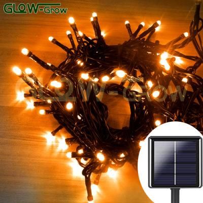 Orange Outdoor Christmas String Light Waterproof Patio Lights Solar Power Fairy Light for Home Wedding Park Event Garden Decoration