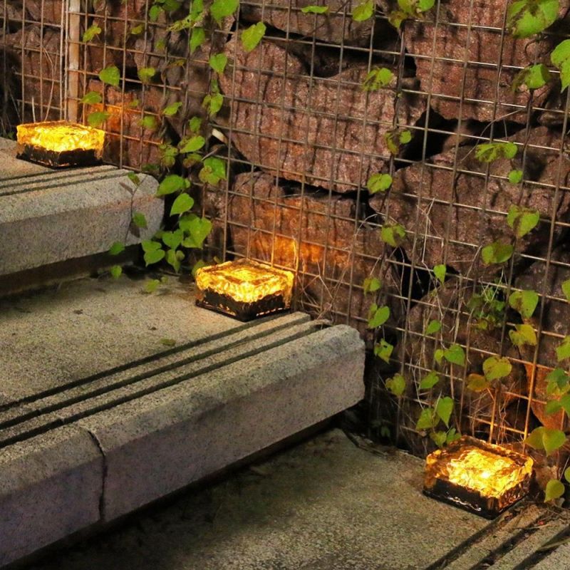 Waterproof Outdoor Solar Ground Lights for Stairs Step Ice Brick Deck Lamp Wyz19673