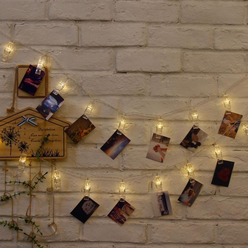 Hang Pictures for Decoration LED String Lights with Clips by Battery Light String Christmas Decors Decorations Wyz19723