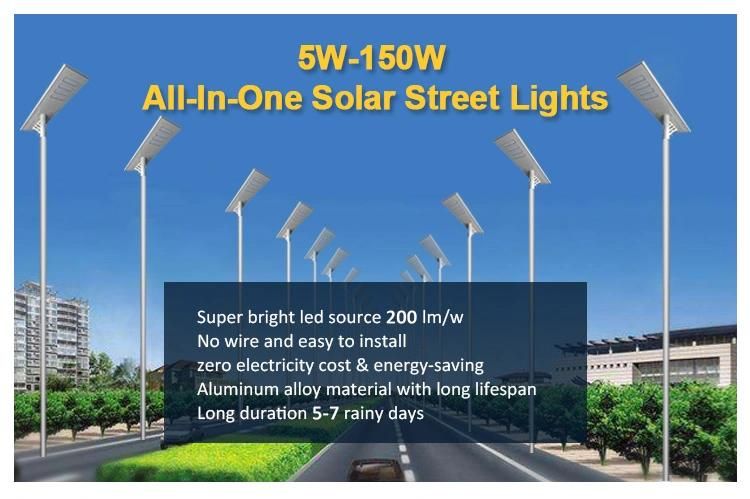 8W Mono Solar Panel 5W LED Integrated Solar Street Light