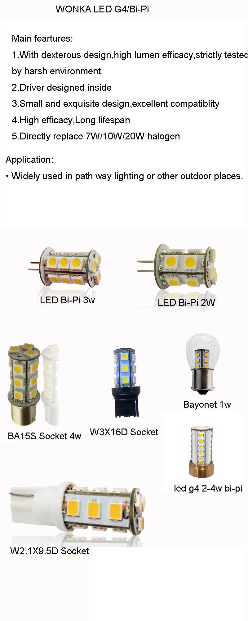 LED Bi-Pin/T3/G4 12V Moisture Proof
