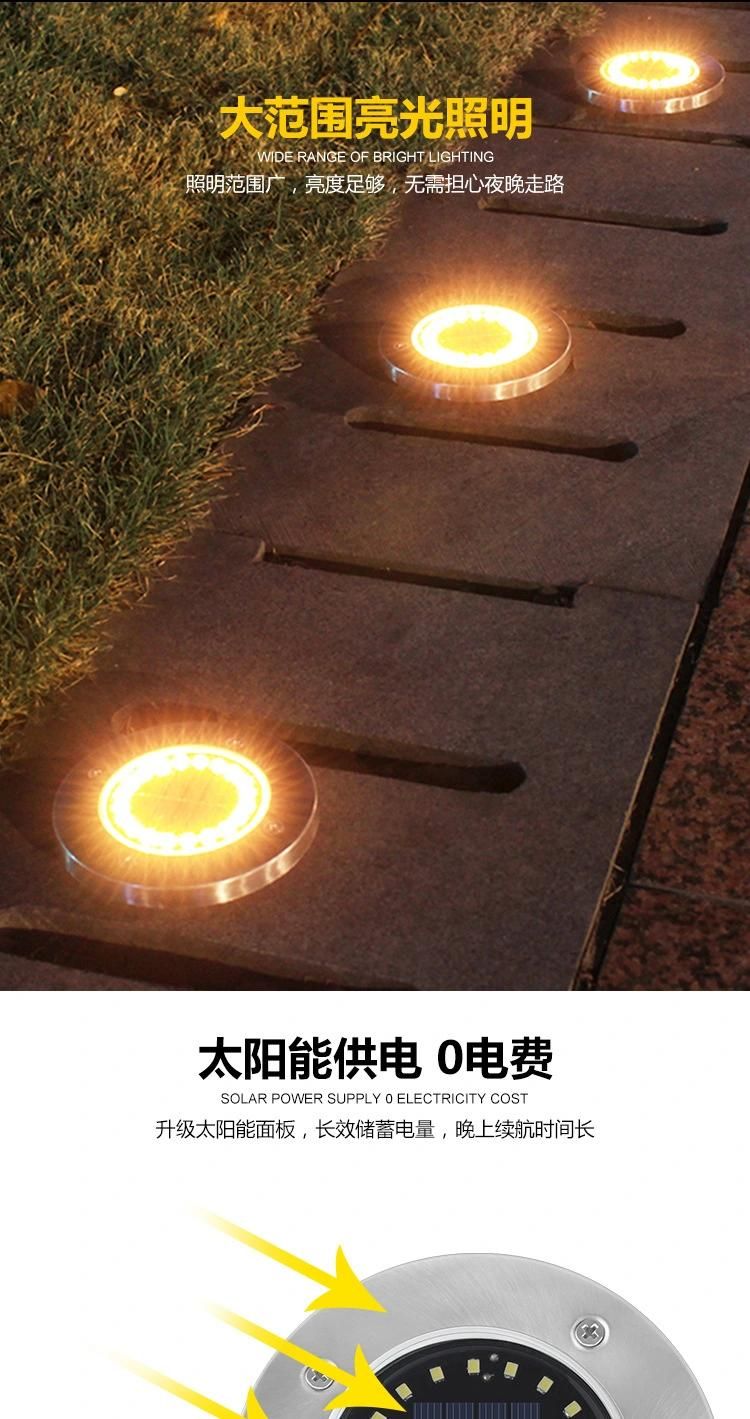 Buried Solar Garden Light Waterproof Outdoor Pathway Floor Under Ground Spot LED Solar Lawn Yard Outdoor Lamp