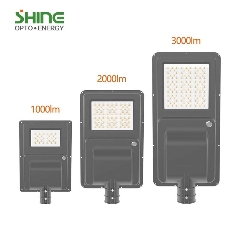 Motion Sensor LED Light All in One Solar Street Light LED 10W 15W 20W Aluminum Bridgelux LED Outdoor Lighting