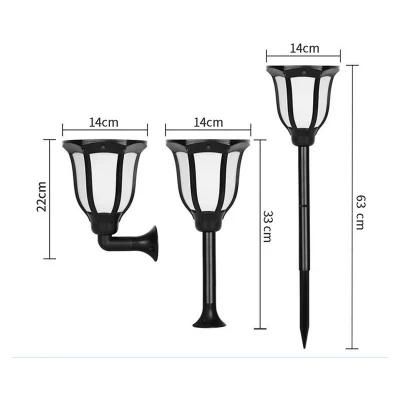3 in 1 Dancing Fire Torch Lamp Wall Mount Insert Stake 96 LED Lights for Garden Landscape Path Lawn Decorative Security Light Esg12026