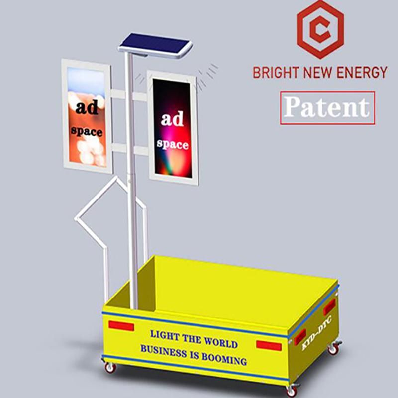 All in One Mobile Small Business Booth with LED Solar Lamp Portable Solar Street Lights Commercial Use
