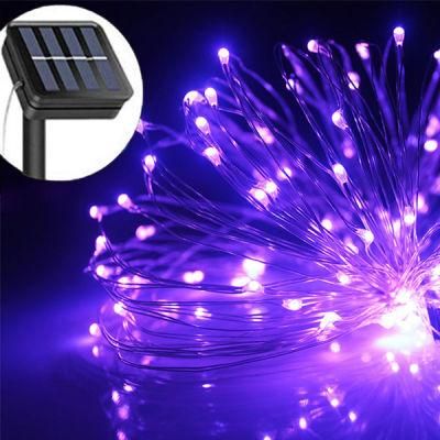 Garland Light Solar Power Supply Outdoor Christmas LED Fairy Siliver Wire String Light for Holiday Home Holiday Garden Halloween Decoration