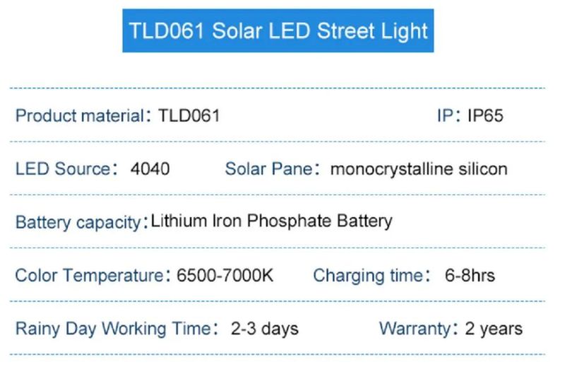 High Efficiency LED 50-150W Outdoor All in One Solar Street Light