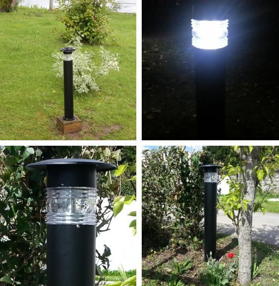 Smart Recontrol LED Garden Lighting Post Outdoor Solar Bollard Light with Solar Panel System
