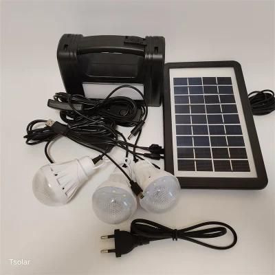3W Multipurpose Solar Lighting System with Mobile Charger Small Solar Energy Light System Use for Home and Camping Lighting Kit
