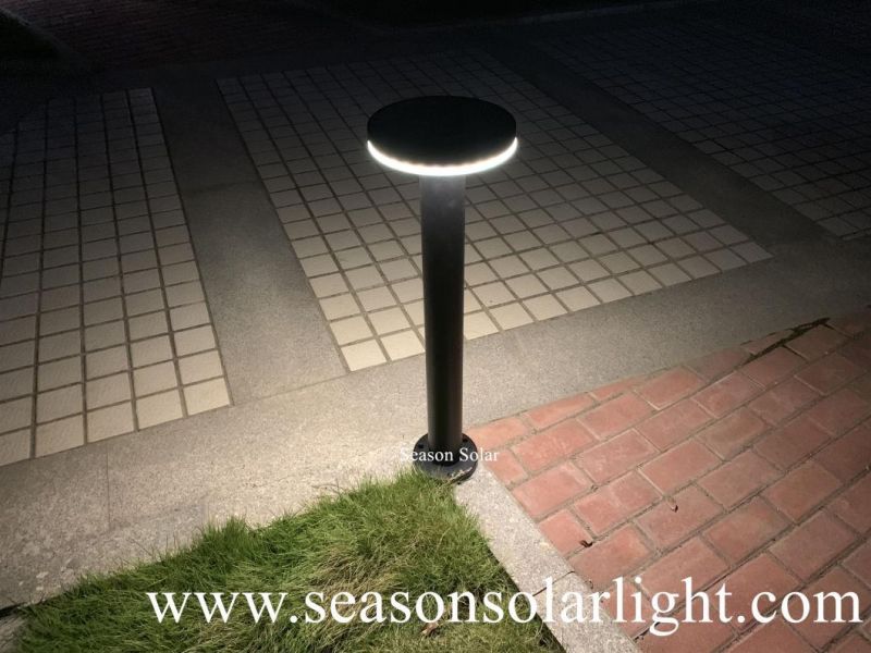 Smart Remote Control Warm+White LED Light Outdoor 6W Solar Bollard Garden Light for Park Pathway Lighting