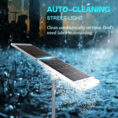 Intelligent Working Modes 60W Automatic All in One Solar Street Light Self Cleaning Design