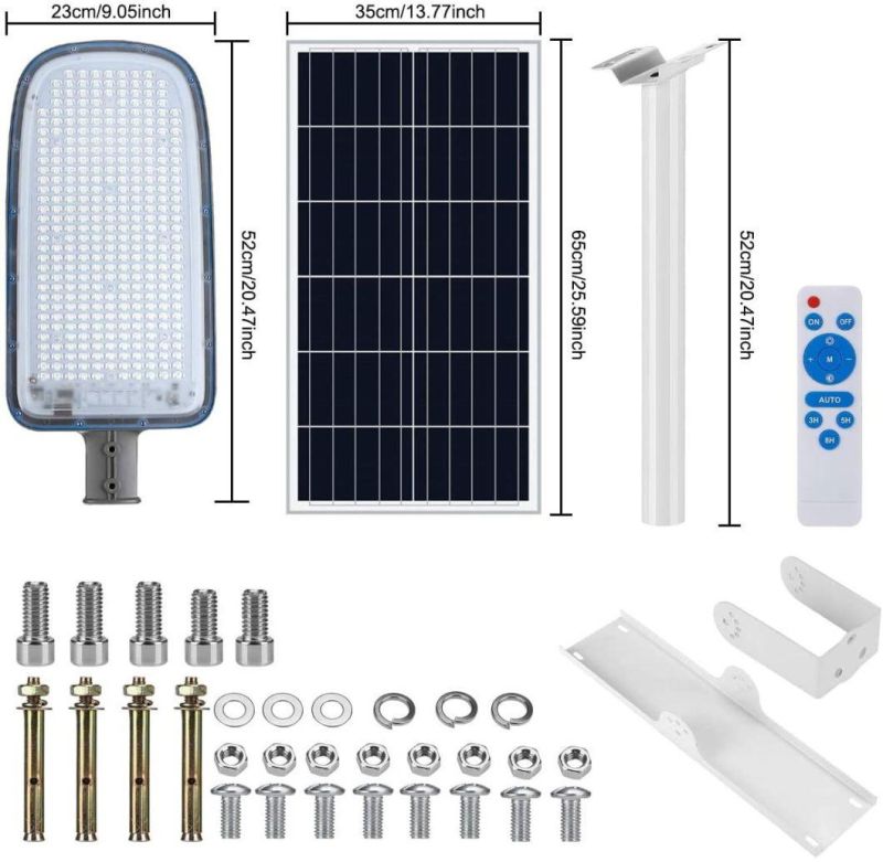 300W Solar Street Lights Outdoor Lamp, Dusk to Dawn Security LED Flood Light for Yard, Garden, Street,