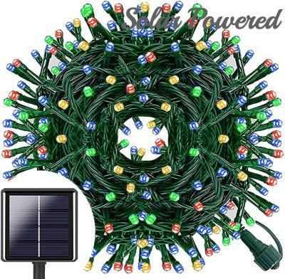 Solar Powered Multicolor Christmas LED String Light Garland Fairy Light for Home Garden Wedding Decoration