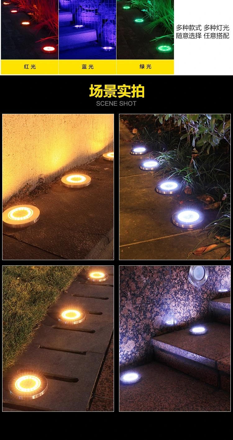 Buried Solar Garden Light Waterproof Outdoor Pathway Floor Under Ground Spot LED Solar Lawn Yard Outdoor Lamp