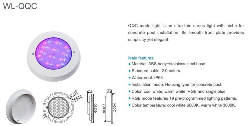 with Source Carton Packed RGB LED Underwater Light Good Price