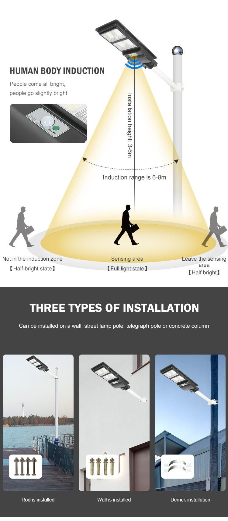 Factory Price Automatic Garden Outdoor SMD IP65 90W 120W All in One Solar LED Street Light