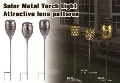 Metal Solar Stake Light with Flame Effect (custom pattern)