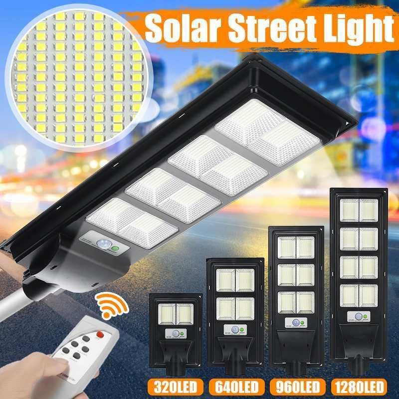 500W/800W/1000W/1200W LED Super Bright Solar Lamp Wall Street Light with Radar PIR Motion Sensor