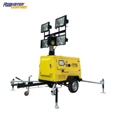 Construction Hydraulic Diesel Generator Portable Flood Light Tower