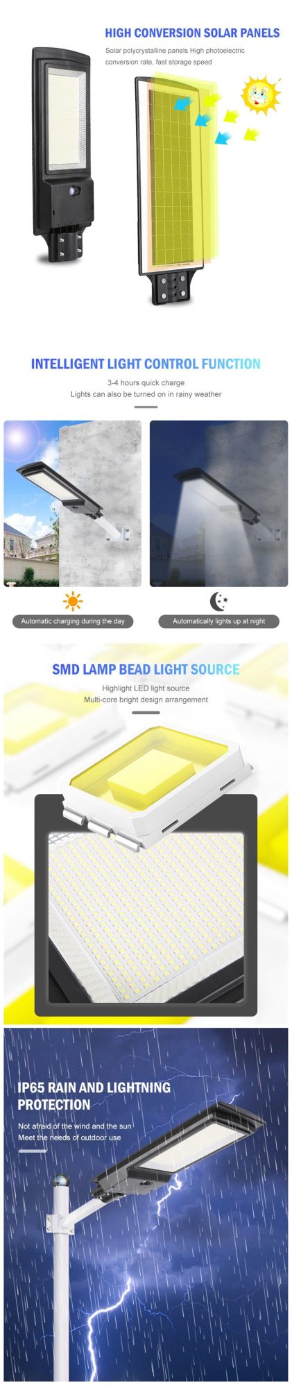 LED All in One 100W Outdoor Integrated Solar LED Street Light