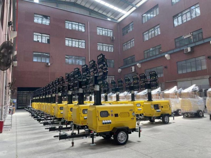 4*1000W Metal Halide Lamp Diesel Generator Mobile Lighting Tower