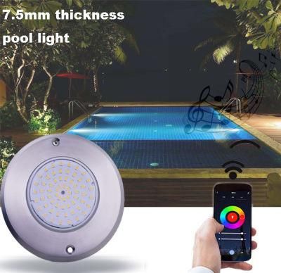 Ultra Thin Resin Filled LED Pool Lamp DC12V Reflector Waterproof IP68 Remote Control RGB Swimming Pool Light