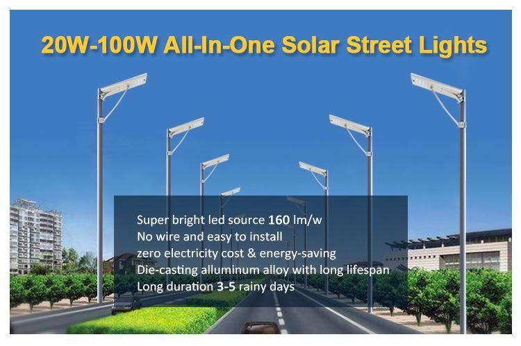 Al-CH30 PIR Motion 30W Integrated LED Solar Street Light