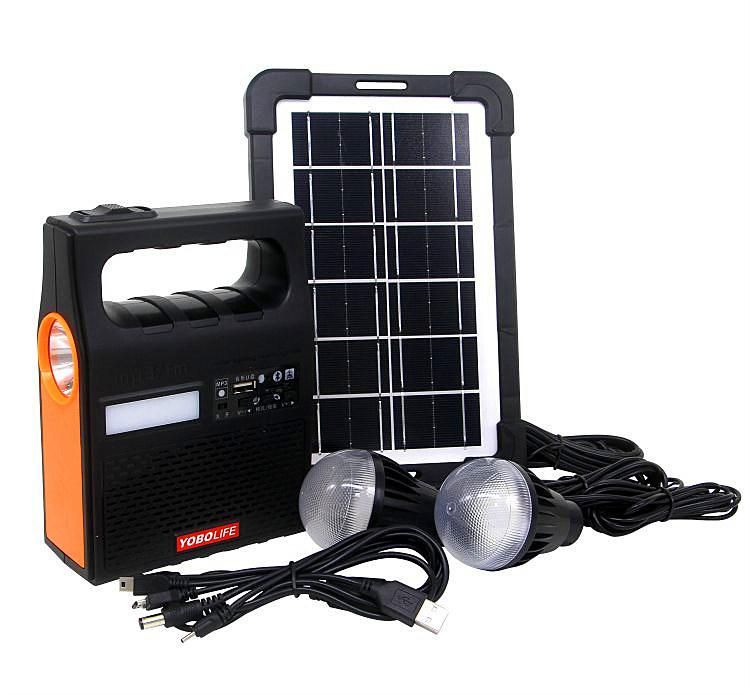 Yobolife portable Solar Light with FM Radio and Supper Bright LED Bulb