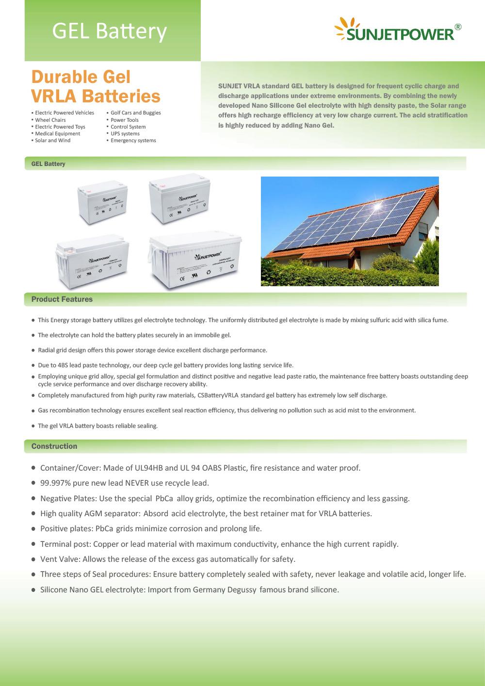 Gel Battery Monosilicon Panel for 5-7 Meter Installation Solar Light