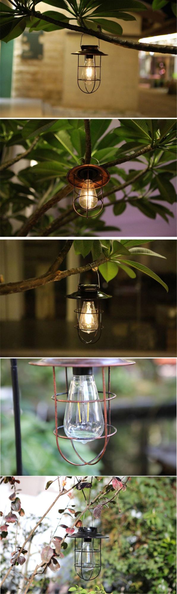 Solar Lawn Courtyard Lamp with Hook Tungsten Camping Light