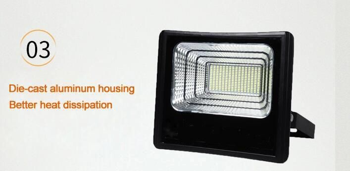 Competitve Price High Luminous Rechargeable Powered Outdoor IP67 LED Light Motion Solar Sensor Flood Lighting 60W
