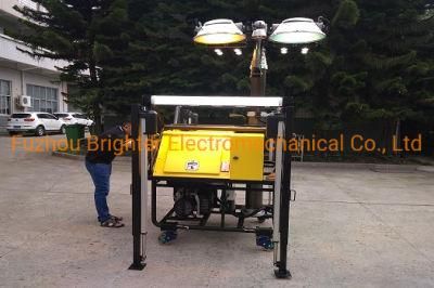 Gasoline Power Mobile Tower Light with Mixed Light Source